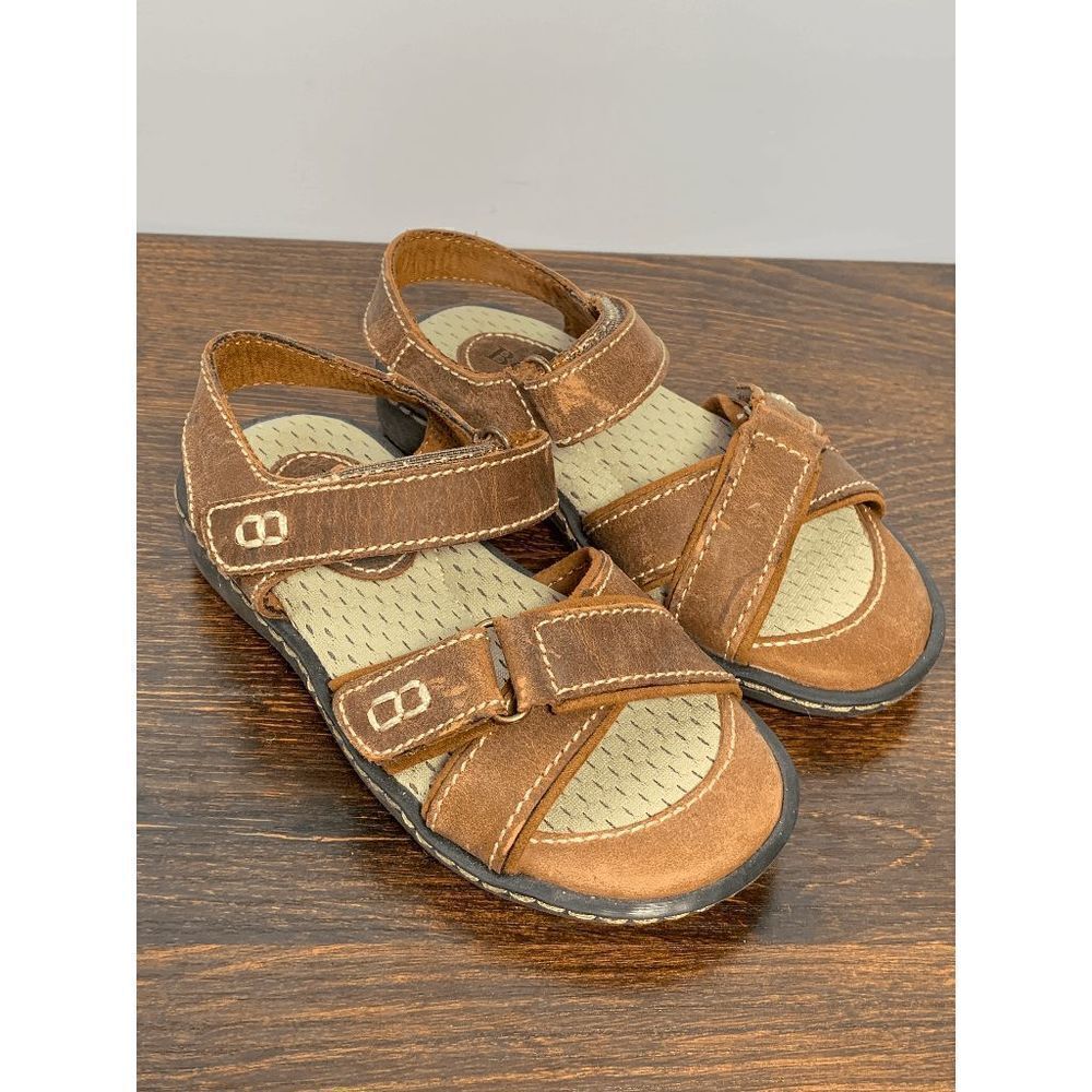 NWT Born Kids Boys Strappy Outdoor Comfort Sandals Hook and Loop Brown US 11